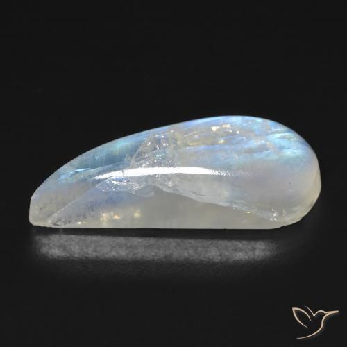 Rainbow Moonstone Gemstone in 24.6 x 9.7 mm Size for Sale, Rainbow Moonstone Stone in Bluish White Color