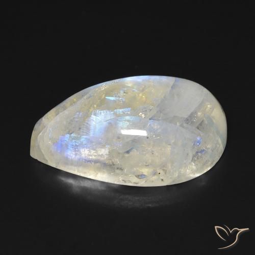 Rainbow Moonstone Gemstone in 20.3 x 12.7 mm Size for Sale, Rainbow Moonstone Stone in Bluish White Color