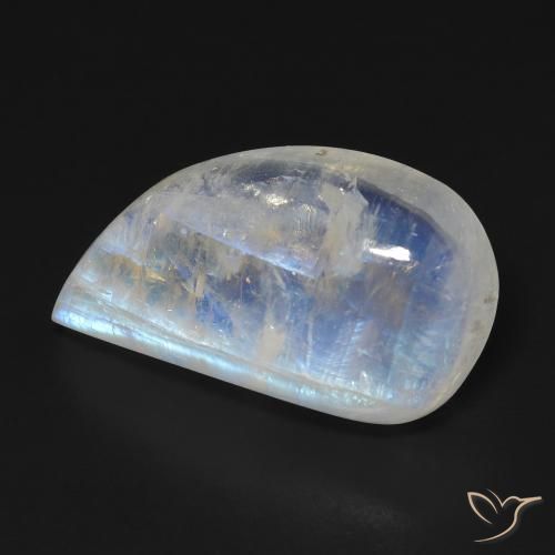 14.35 ct White Rainbow Moonstone Stone, Natural Rainbow Moonstone in Fancy Cabochon Shape for Sale