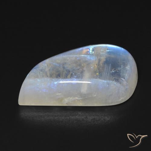 Rainbow Moonstone Gemstone in 21.5 x 12.3 mm Size for Sale, Rainbow Moonstone Stone in Bluish White Color