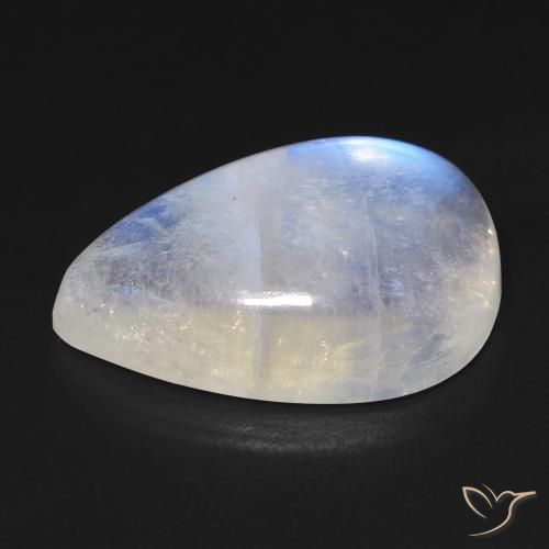Rainbow Moonstone Gemstone in 22.9 x 14.8 mm Size for Sale, Rainbow Moonstone Stone in Bluish White Color