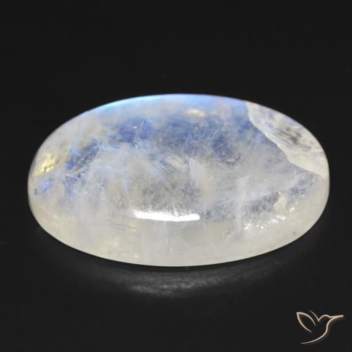 Rainbow Moonstone Gemstone in 25.2 x 6.3 mm Size for Sale, Rainbow Moonstone Stone in Bluish White Color