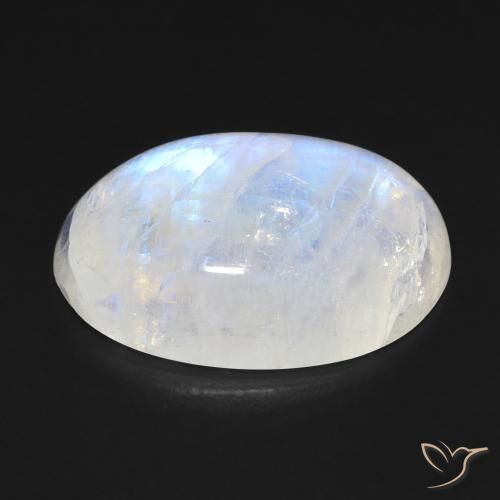 Rainbow Moonstone Gemstone in 20.9 x 14.2 mm Size for Sale, Rainbow Moonstone Stone in Bluish White Color
