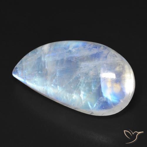 18.58 ct White Rainbow Moonstone Stone, Natural Rainbow Moonstone in Fancy Cabochon Shape for Sale