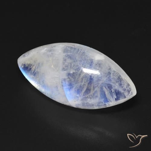 10.03 ct White Rainbow Moonstone Stone, Natural Rainbow Moonstone in Marquise Facet Shape for Sale