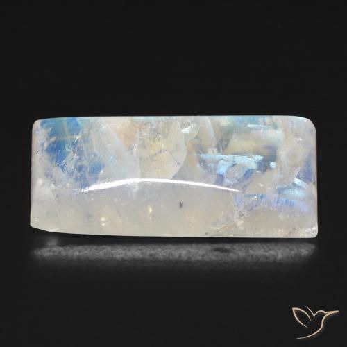 Rainbow Moonstone Gemstone in 23.8 x 10.7 mm Size for Sale, Rainbow Moonstone Stone in Bluish White Color