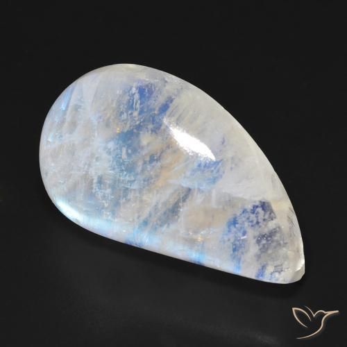 18.42 ct White Rainbow Moonstone Stone, Natural Rainbow Moonstone in Fancy Cabochon Shape for Sale