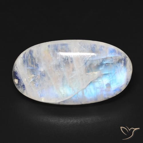 13.18ct Natural Bluish White Rainbow Moonstone, Oval, Transparent