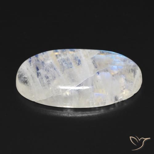 Rainbow Moonstone Gemstone in 24 x 13.2 mm Size for Sale, Rainbow Moonstone Stone in Bluish White Color