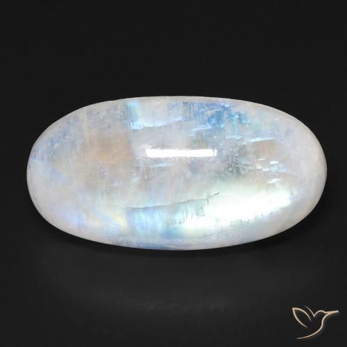 11.77ct Natural Bluish White Rainbow Moonstone, Oval, Transparent