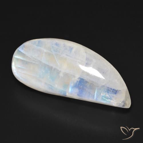 20.59 ct White Rainbow Moonstone Stone, Natural Rainbow Moonstone in Fancy Cabochon Shape for Sale