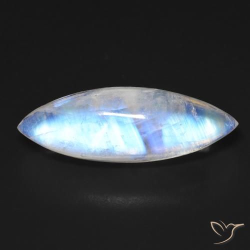12.50ct Natural Bluish White Rainbow Moonstone, Marquise, Transparent