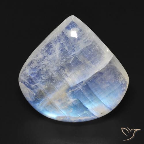 13.24ct Natural Bluish White Rainbow Moonstone, Pear Shape, Transparent