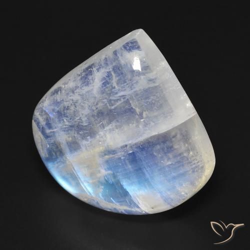 13.24 ct White Rainbow Moonstone Stone, Natural Rainbow Moonstone in Pear Cabochon Shape for Sale