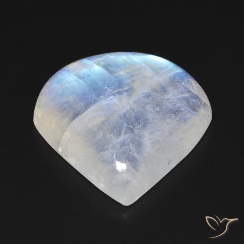 Rainbow Moonstone Gemstone in 18 x 18 mm (calibrated) Size for Sale, Rainbow Moonstone Stone in Bluish White Color