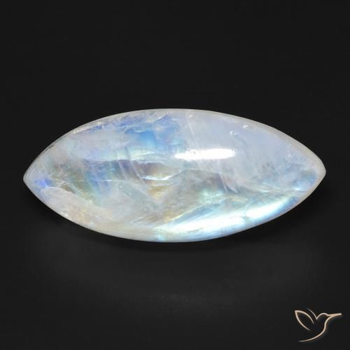 12.26ct Natural Bluish White Rainbow Moonstone, Marquise, Transparent