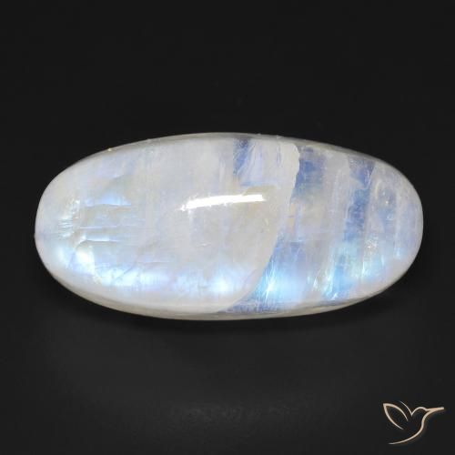21.21ct Natural Bluish White Rainbow Moonstone, Oval, Transparent