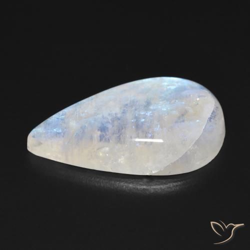 Rainbow Moonstone Gemstone in 22.8 x 12.8 mm Size for Sale, Rainbow Moonstone Stone in Bluish White Color
