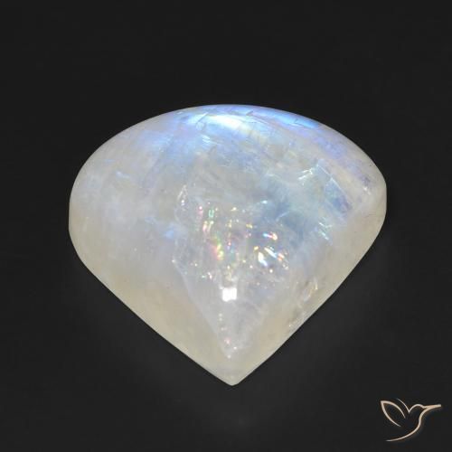 Rainbow Moonstone Gemstone in 16 x 16 mm (calibrated) Size for Sale, Rainbow Moonstone Stone in Bluish White Color