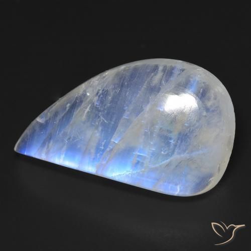 23.19 ct White Rainbow Moonstone Stone, Natural Rainbow Moonstone in Fancy Cabochon Shape for Sale