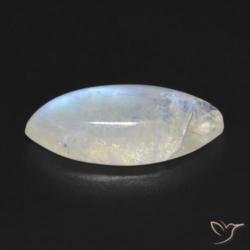 Rainbow Moonstone Gemstone in 19.4 x 8.6 mm Size for Sale, Rainbow Moonstone Stone in Bluish White Color
