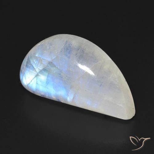 10.97 ct White Rainbow Moonstone Stone, Natural Rainbow Moonstone in Fancy Cabochon Shape for Sale
