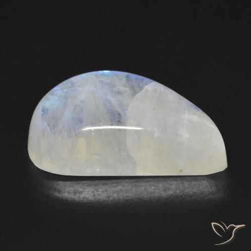 Rainbow Moonstone Gemstone in 19.8 x 10.8 mm Size for Sale, Rainbow Moonstone Stone in Bluish White Color