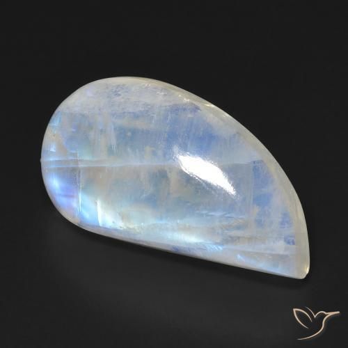 12.96 ct White Rainbow Moonstone Stone, Natural Rainbow Moonstone in Fancy Cabochon Shape for Sale