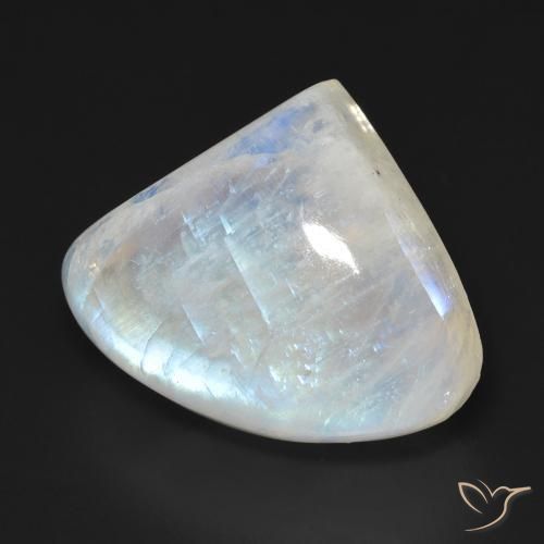 21.35 ct White Rainbow Moonstone Stone, Natural Rainbow Moonstone in Pear Cabochon Shape for Sale