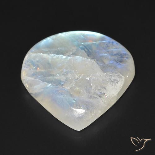 Rainbow Moonstone Gemstone in 20 x 20 mm (calibrated) Size for Sale, Rainbow Moonstone Stone in Bluish White Color
