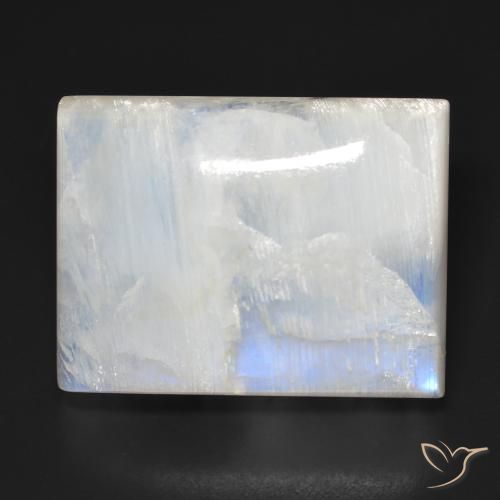 34.86ct Natural Bluish White Rainbow Moonstone, Baguette, Transparent