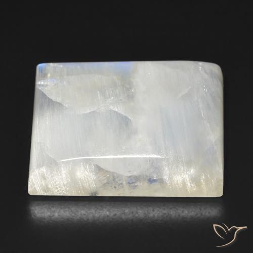 Rainbow Moonstone Gemstone in 23.4 x 18 mm Size for Sale, Rainbow Moonstone Stone in Bluish White Color