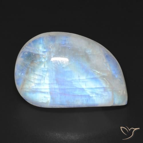 18.29ct Natural Bluish White Rainbow Moonstone, Fancy, Transparent