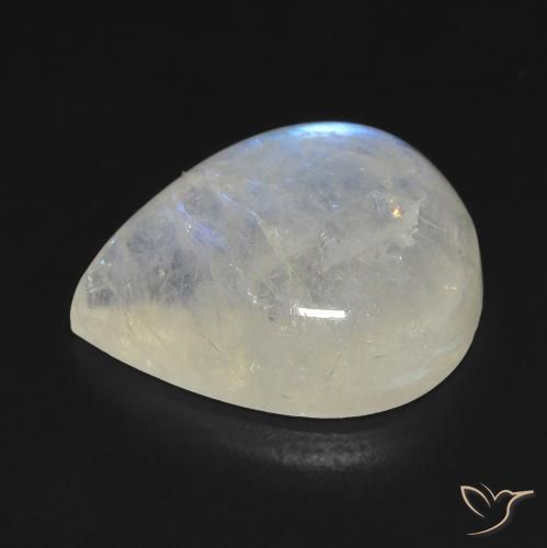 Rainbow Moonstone Gemstone in 16.3 x 13.1 mm Size for Sale, Rainbow Moonstone Stone in Bluish White Color