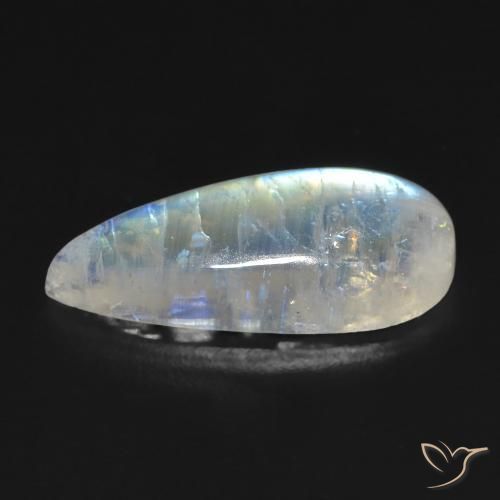 Rainbow Moonstone Gemstone in 20.7 x 8.9 mm Size for Sale, Rainbow Moonstone Stone in Bluish White Color