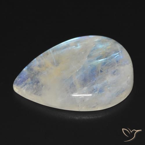 Rainbow Moonstone Gemstone in 25 x 18 mm (calibrated) Size for Sale, Rainbow Moonstone Stone in Bluish White Color