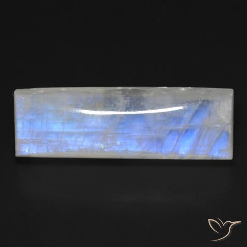 32.48ct Natural Bluish White Rainbow Moonstone, Baguette, Transparent