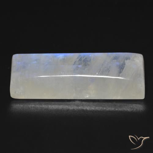 Rainbow Moonstone Gemstone in 33.5 x 11.1 mm Size for Sale, Rainbow Moonstone Stone in Bluish White Color