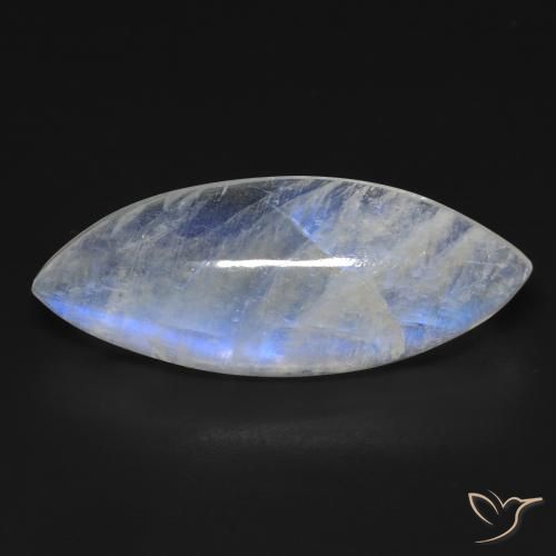 15.56ct Natural Bluish White Rainbow Moonstone, Marquise, Transparent