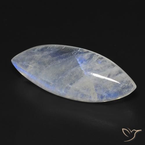 15.56 ct White Rainbow Moonstone Stone, Natural Rainbow Moonstone in Marquise Cabochon Shape for Sale