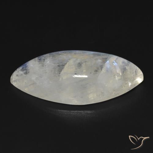 Rainbow Moonstone Gemstone in 28.1 x 13 mm Size for Sale, Rainbow Moonstone Stone in Bluish White Color