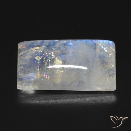 Rainbow Moonstone Gemstone in 19.2 x 10.2 mm Size for Sale, Rainbow Moonstone Stone in Bluish White Color