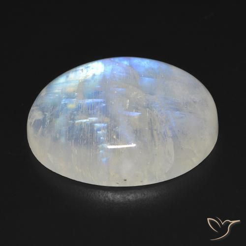 Rainbow Moonstone Gemstone in 22.3 x 16.9 mm Size for Sale, Rainbow Moonstone Stone in Bluish White Color