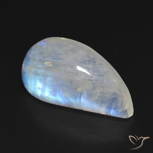 11.64 ct White Rainbow Moonstone Stone, Natural Rainbow Moonstone in Fancy Cabochon Shape for Sale