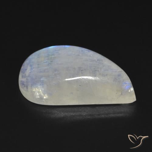 Rainbow Moonstone Gemstone in 21.3 x 11.5 mm Size for Sale, Rainbow Moonstone Stone in Bluish White Color