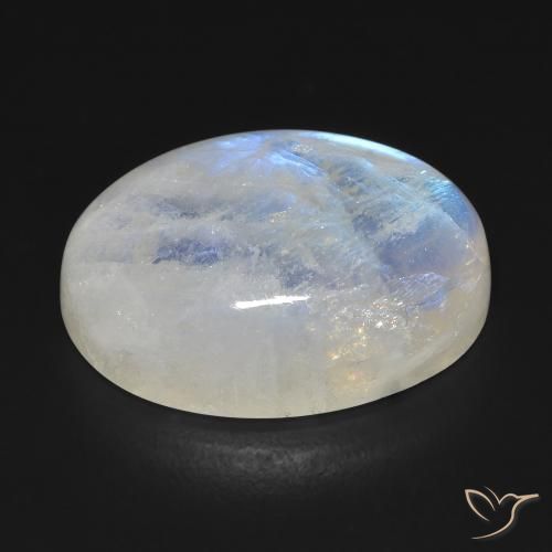 Rainbow Moonstone Gemstone in 21 x 14.9 mm Size for Sale, Rainbow Moonstone Stone in Bluish White Color
