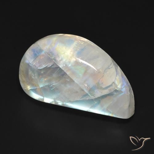 16.69 ct White Rainbow Moonstone Stone, Natural Rainbow Moonstone in Fancy Cabochon Shape for Sale