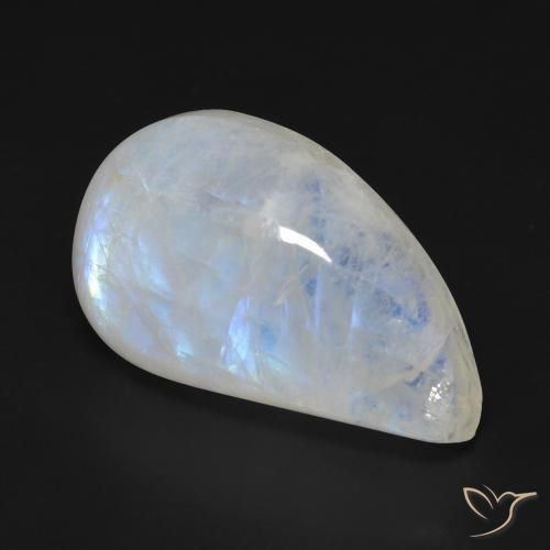15.63 ct White Rainbow Moonstone Stone, Natural Rainbow Moonstone in Fancy Cabochon Shape for Sale