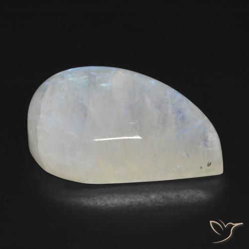 Rainbow Moonstone Gemstone in 21.2 x 13 mm Size for Sale, Rainbow Moonstone Stone in Bluish White Color