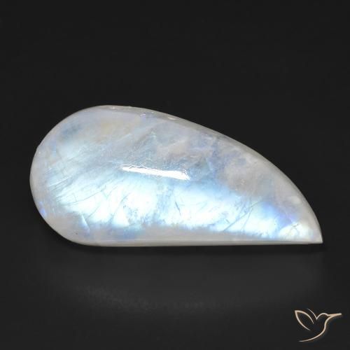 13.85ct Natural Bluish White Rainbow Moonstone, Fancy, Transparent